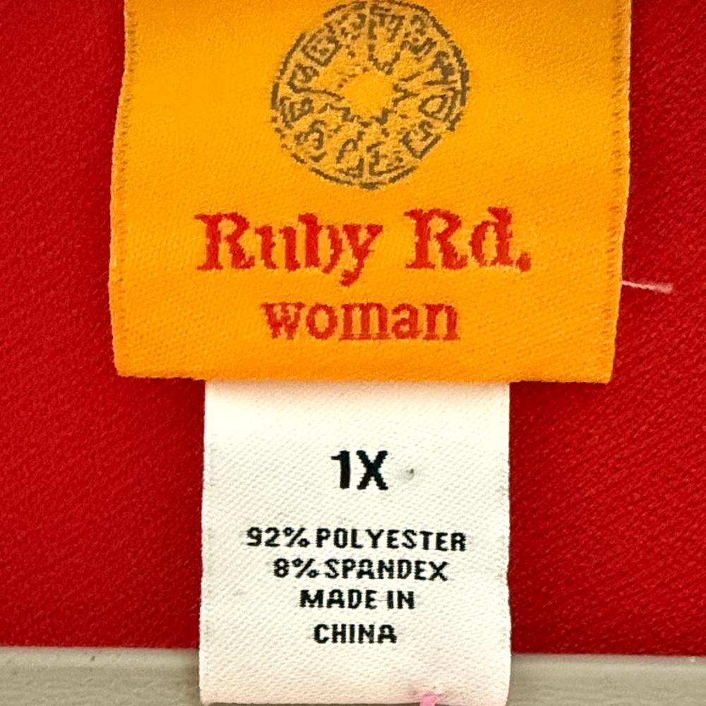 Ruby Rd. Rich Red Women's Tunic 1X - Picture 8 of 8